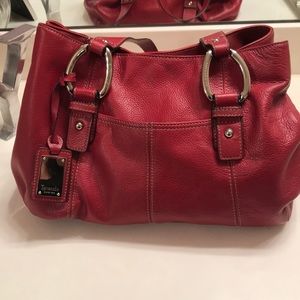 Red leather purse